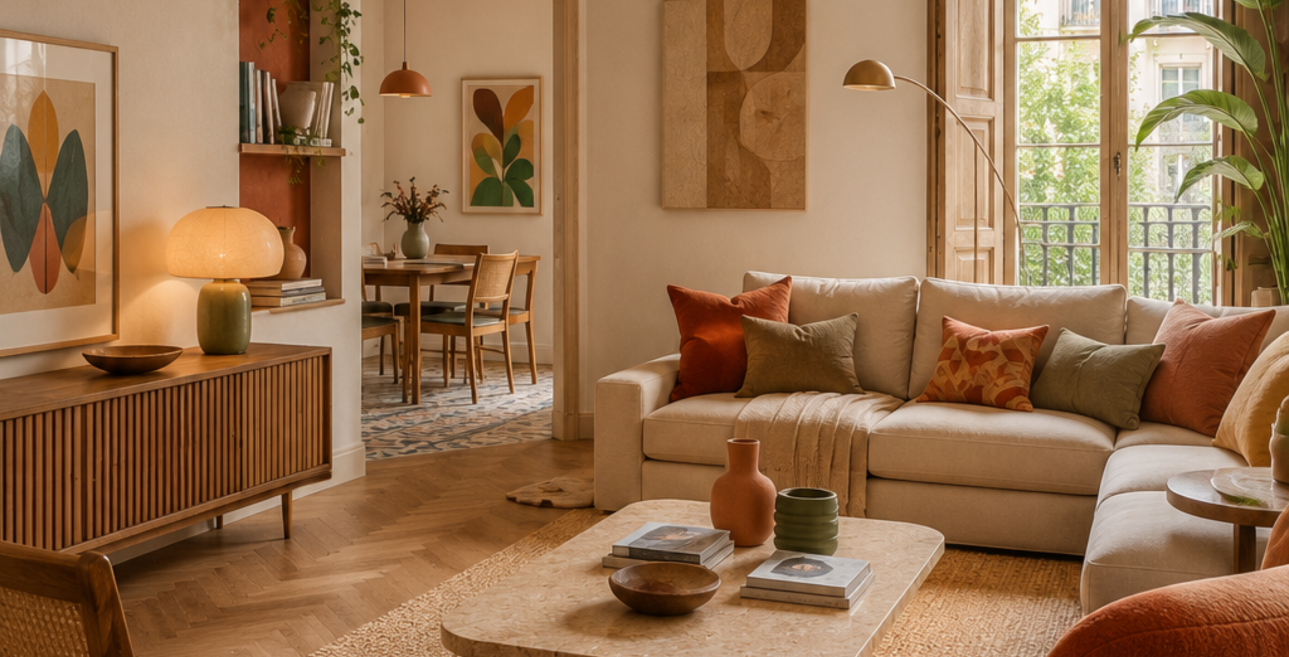 Estilo Earthy Vibrancy: cómo combinar colores tierra y energía natural en tu hogar